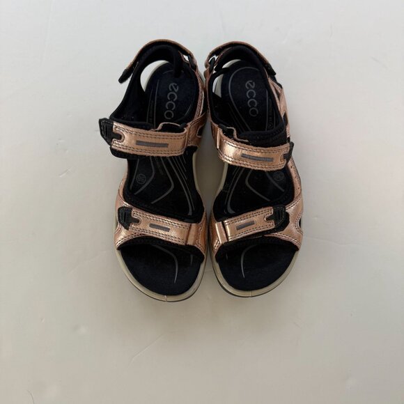 Ecco Womens Rose Gold Hiking Adjustable Strappy Sandals Size 7 Comfort - Picture 2 of 6